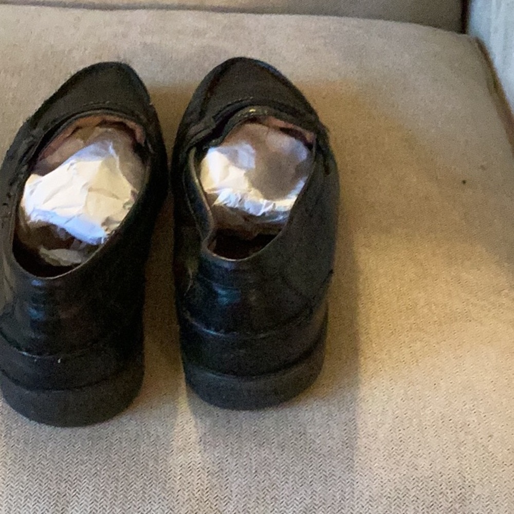 Men's 10 M Black Leather Loafers Italian Design Shoes Slip Ons - Picture 4 of 7